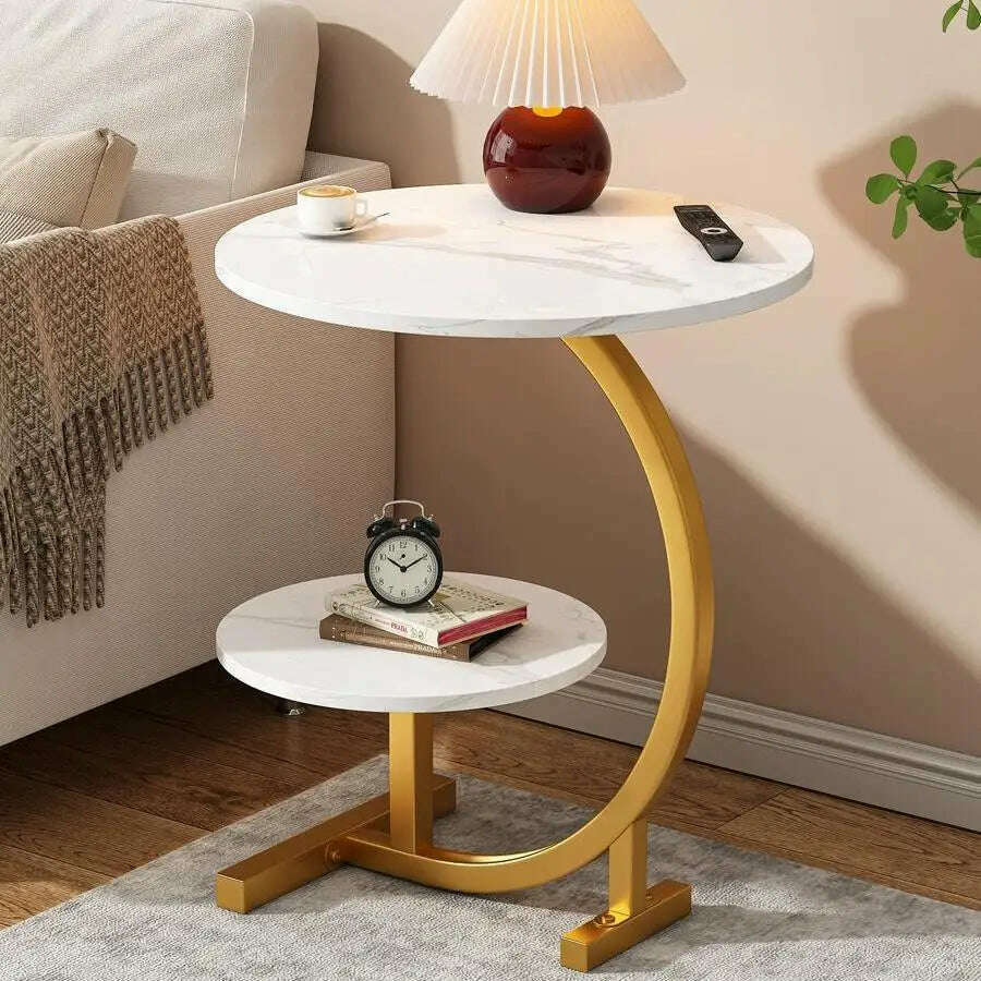 Light luxury small coffee table, simple and modern side table, bedside small table, small unit type side table,End Tables - KIMLUD