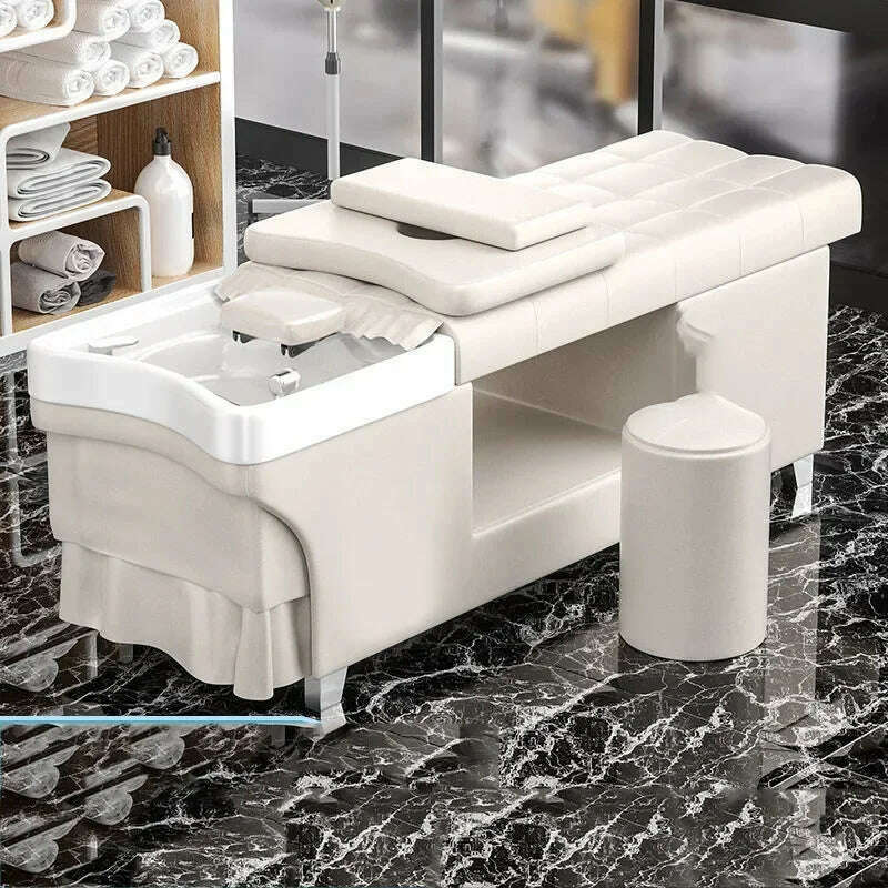 Lighting Stylist Shampo Chair Head Spa Comfort Comfort Sink Hair Wash Bed Luxury Japanese Lavacabezas Salon Furniture MQ50XF - KIMLUD