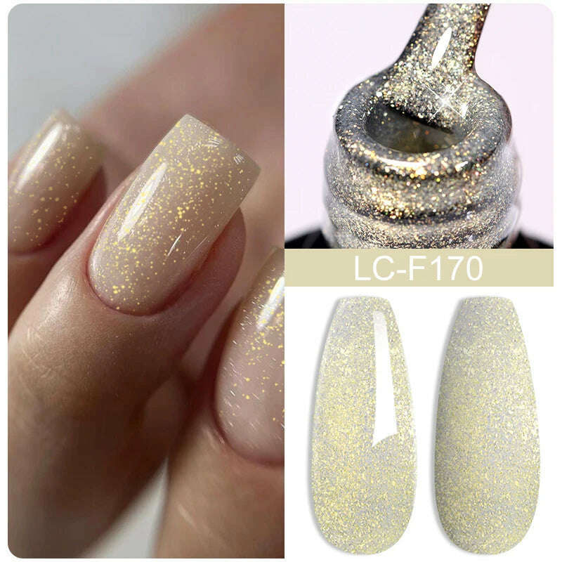 KIMLUD, LILYCUTE 7ML Sparkling Glitter Rainbow Cat Magnetic Gel Nail Polish 9D Colorful  Semi Permanent Soak Off Nail Art UV Gel Varnish, LC-F170, KIMLUD APPAREL - Womens Clothes