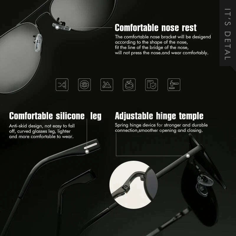 KIMLUD, LIOUMO Top Quality Aviation Sunglasses Men Polarized Driving Glasses Women Fashion Pilot Goggles Anti-Glare lentes de sol hombre, KIMLUD Womens Clothes