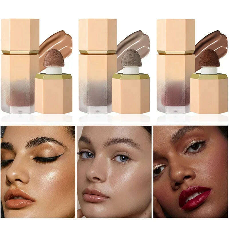 Liquid Contour Stick Natural Matte Finish Highlighters Shadow Waterproof Contouring Wand V-face Shaping Contour Pen Face Makeup - KIMLUD