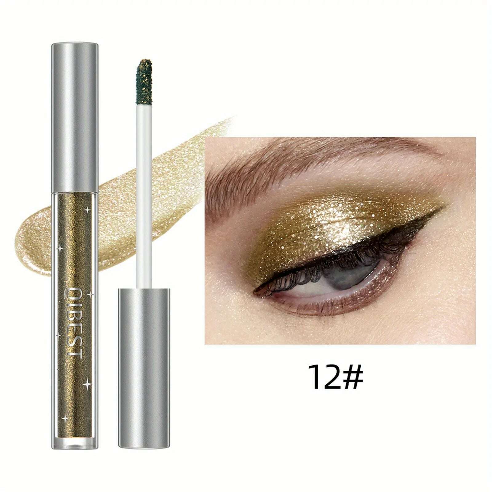 KIMLUD, Liquid Eyeshadow Sticker Cosmetics Shadows Pencil Eyeliner Quick-drying Glitter Shimmer Eyeshadow Pen Outline Eye Makeup, 12, KIMLUD APPAREL - Womens Clothes