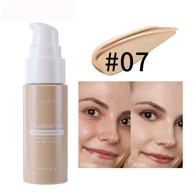 Liquid Foundation Effective Concealer Waterproof Sweat-resistant Makeup Professional Cosmetics - KIMLUD