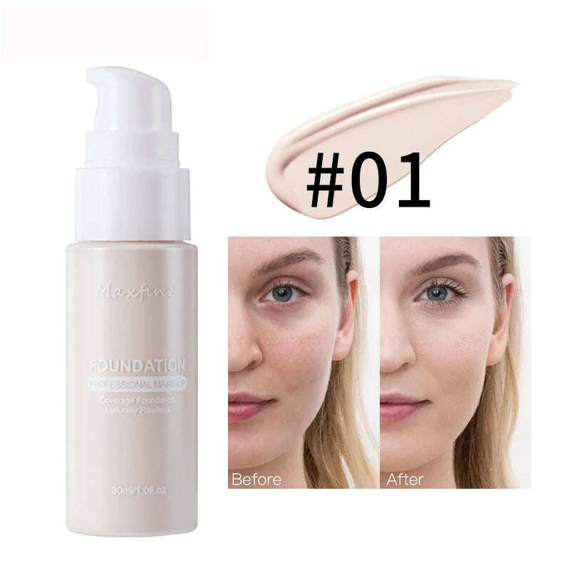 Liquid Foundation Effective Concealer Waterproof Sweat-resistant Makeup Professional Cosmetics - KIMLUD