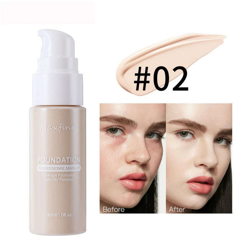 Liquid Foundation Effective Concealer Waterproof Sweat-resistant Makeup Professional Cosmetics - KIMLUD