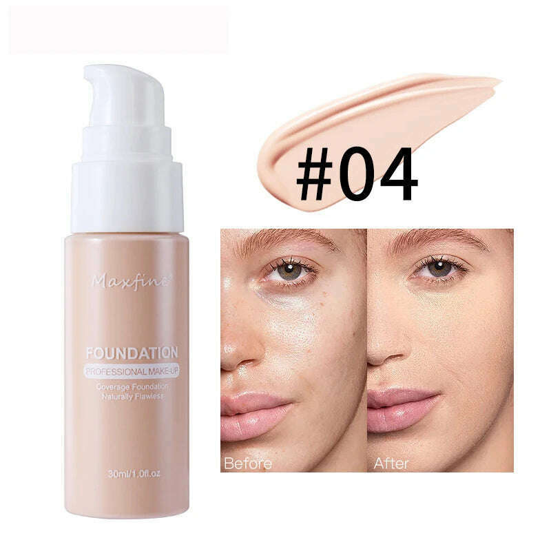 KIMLUD, Liquid Foundation Effective Concealer Waterproof Sweat-resistant Makeup Professional Cosmetics, 04, KIMLUD APPAREL - Womens Clothes