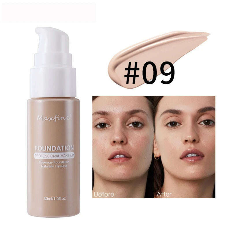 KIMLUD, Liquid Foundation Effective Concealer Waterproof Sweat-resistant Makeup Professional Cosmetics, 09, KIMLUD APPAREL - Womens Clothes