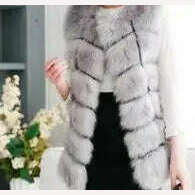 KIMLUD, Lisa Colly Fashion Winter Super Long Fur Vest  Women Luxury Faux Fox Fur Vest Furry Slim Woman Fake Fur Coat Jacket Long Outwear, GRAY / S, KIMLUD APPAREL - Womens Clothes