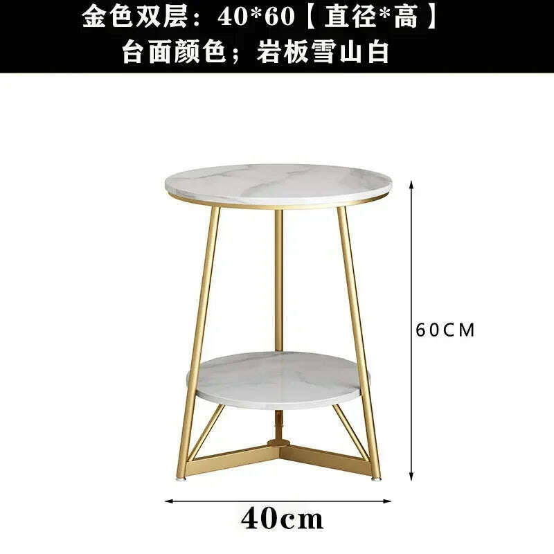 KIMLUD, Living Room Luxury Side Table Bedroom Metal Design Storage Premium Side Table Modern Iron Armoires De Salon Home Furniture, 40X60CM double-deck 1, KIMLUD APPAREL - Womens Clothes