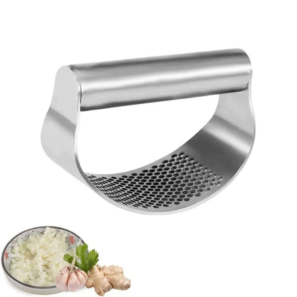 KIMLUD, LMETJMA Garlic Press Rocker Stainless Steel Garlic Crusher Garlic Mincer Presses Ginger Press Squeezer Kitchen Gadgets KC0322, KIMLUD Womens Clothes