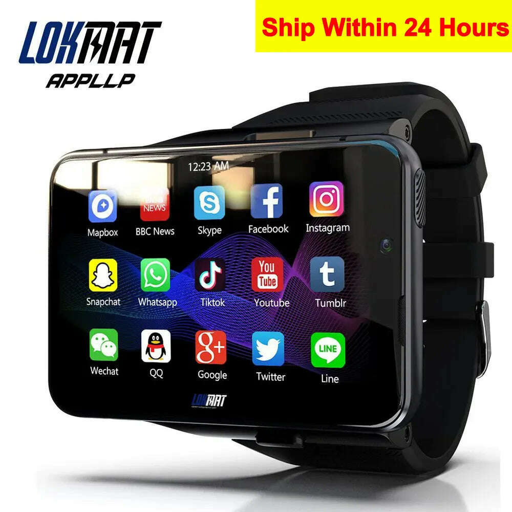 KIMLUD, LOKMAT Smart Watch 2.88" Smartwatches Full Touch 4GB+64GB Dual Camera Smartwatch Video Chat Heart Rate Monitor Waterproof Watch, KIMLUD Womens Clothes