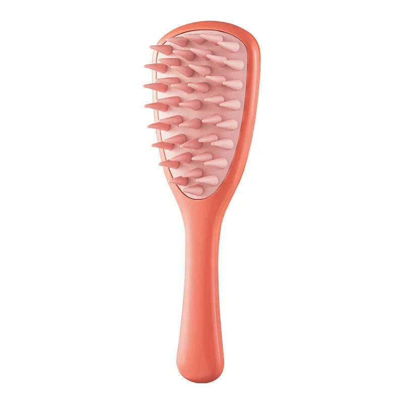 KIMLUD, Long Handle Shampoo Brush Silicone Scalp Massage Comb Hair Washing Brush Head Massager Bath Brush Body Scrubber Hair Accessories, CHINA / red, KIMLUD APPAREL - Womens Clothes