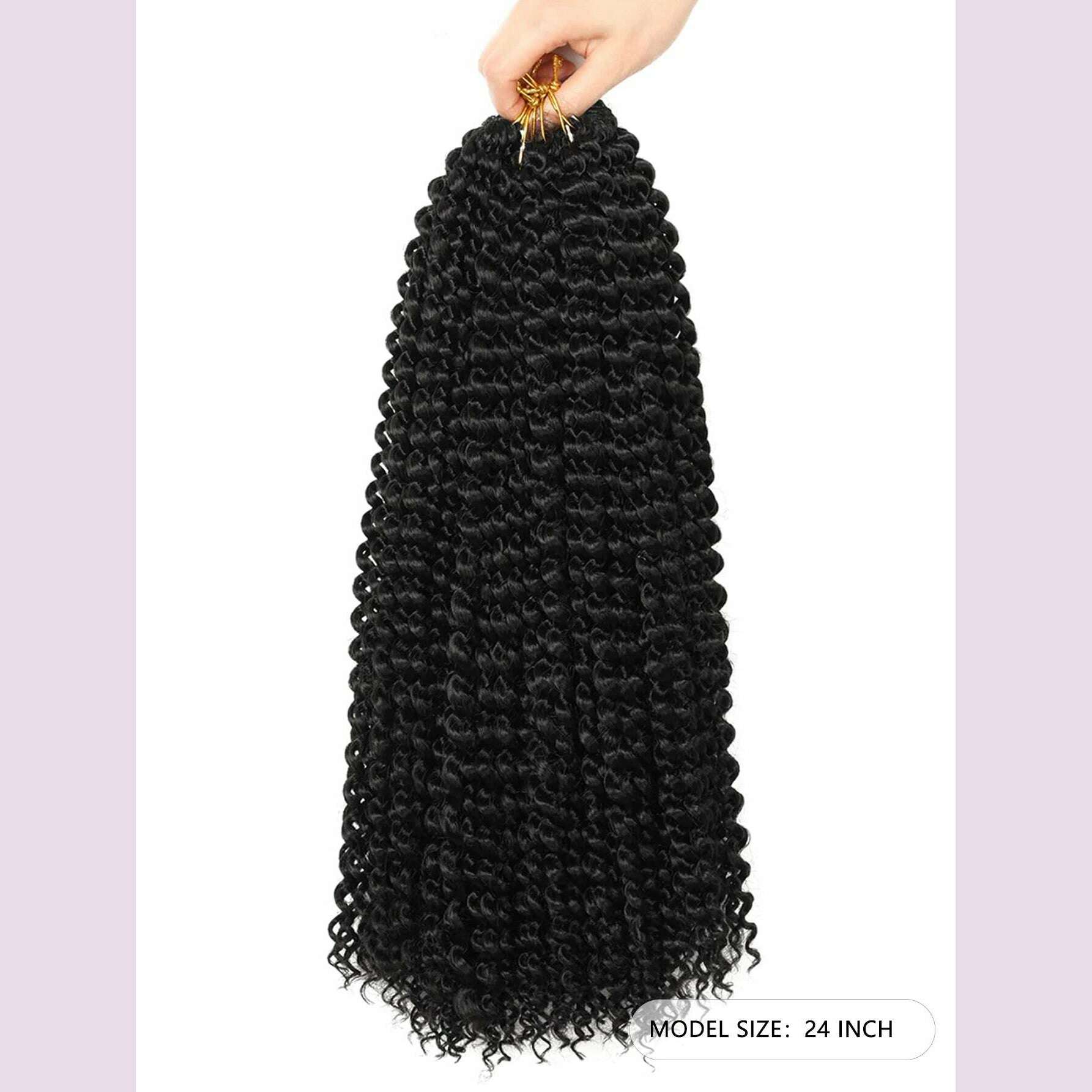 KIMLUD, Long Passion Twist Hair (18,24 Inch) Water Wave Crochet Hair for Black Women Passion Twist Crochet Hair for Butterfly Locs 1 Pac, #1B / 18inches / 1Pcs/Lot, KIMLUD APPAREL - Womens Clothes