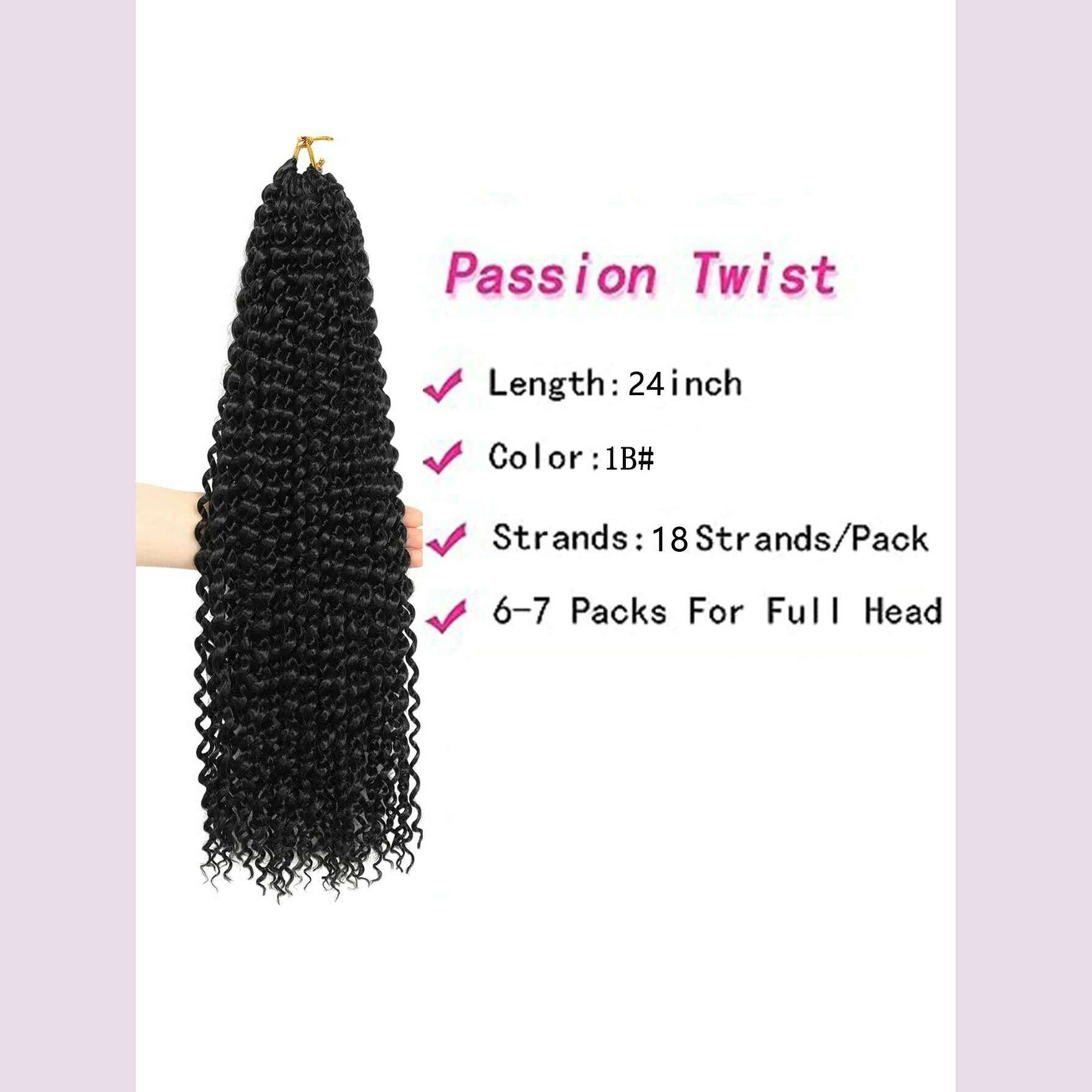 Long Passion Twist Hair (18,24 Inch) Water Wave Crochet Hair for Black Women Passion Twist Crochet Hair for Butterfly Locs 1 Pac - KIMLUD