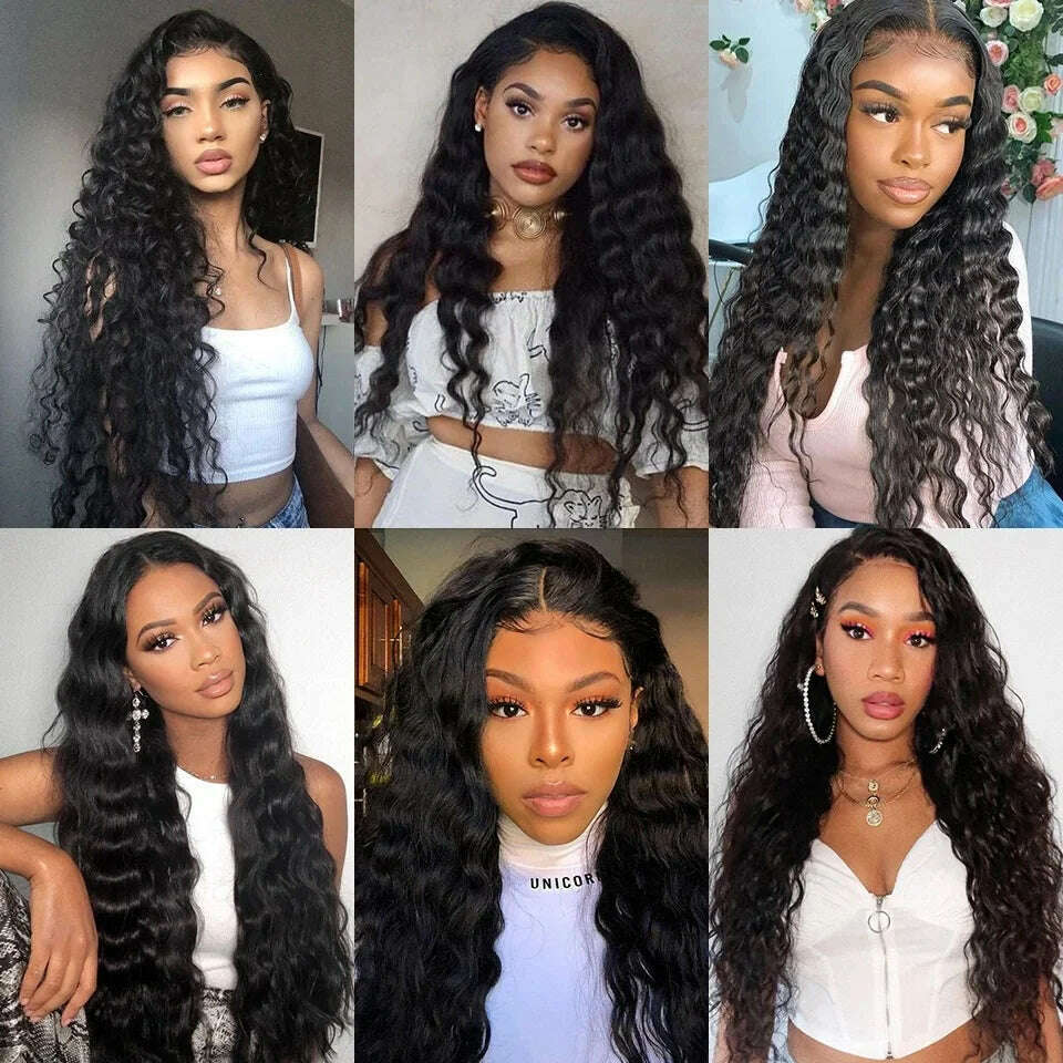 KIMLUD, Loose Deep Wave 13x4 Lace Front Human Hair Wig Brazilian Glueless Wigs For Women 4x4 Human Hair Lace Frontal Wig Pre Plucked ﻿, KIMLUD Womens Clothes