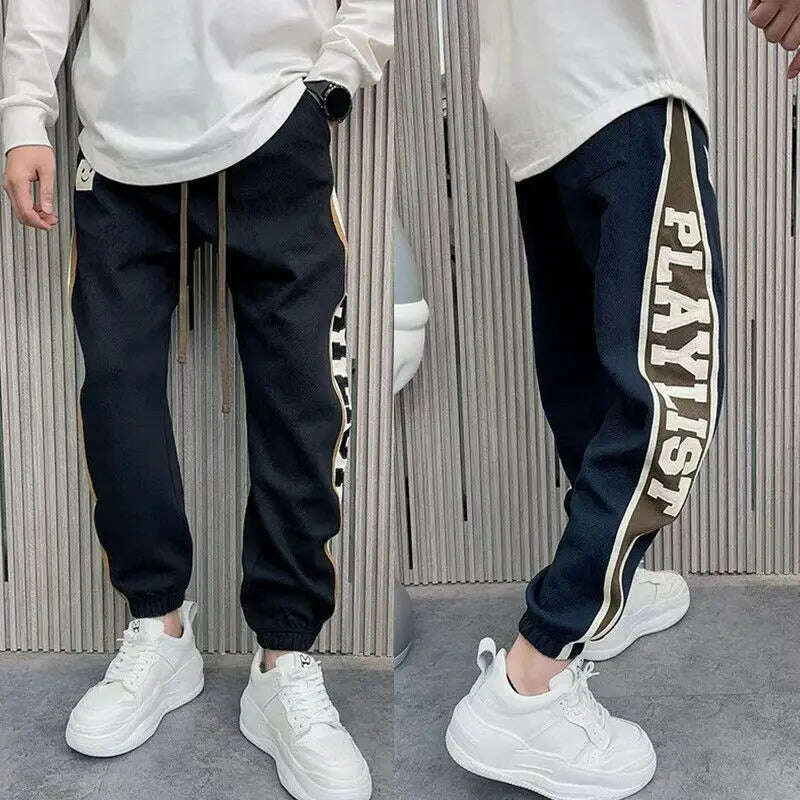 KIMLUD, Loose Jogger Sweatpants Letter Print Fashion Hip Hop Streetwear Korean Style Pants New Luxury Brand Men's Clothing, KIMLUD Womens Clothes