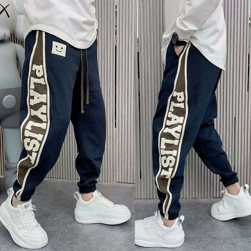 KIMLUD, Loose Jogger Sweatpants Letter Print Fashion Hip Hop Streetwear Korean Style Pants New Luxury Brand Men's Clothing, KIMLUD Womens Clothes