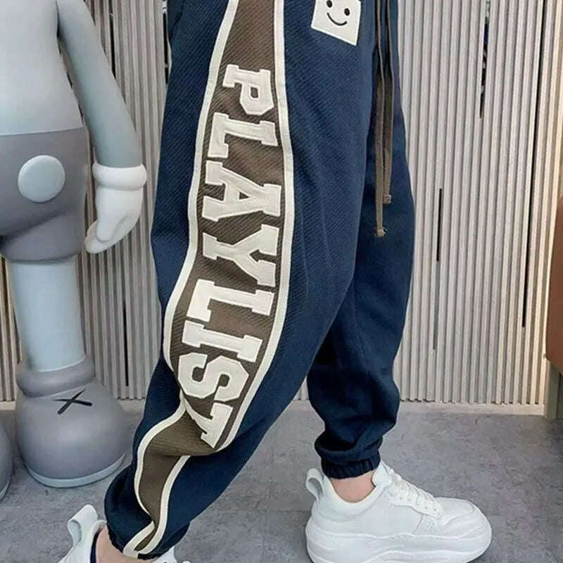 KIMLUD, Loose Jogger Sweatpants Letter Print Fashion Hip Hop Streetwear Korean Style Pants New Luxury Brand Men's Clothing, KIMLUD Womens Clothes