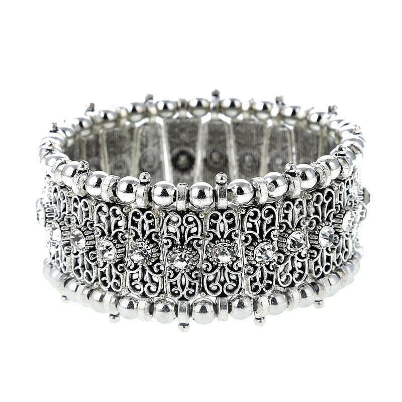 LOVBEAFAS Fashion Ethnic Bohemian Elastic Bracelets & Bangles For Women Crystal Vintage Beach Stretch Boho Bracelets - KIMLUD