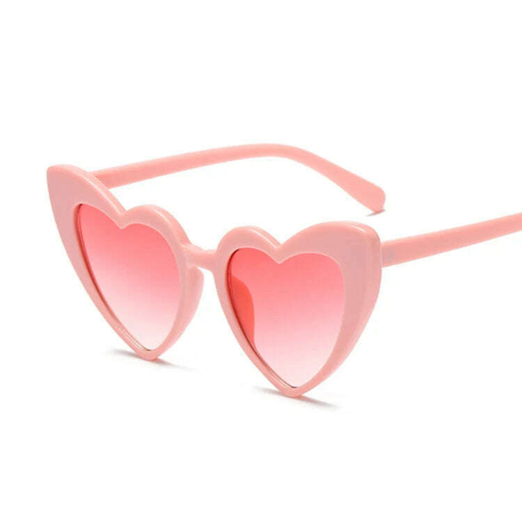 KIMLUD, Love Heart Cat Eye Sunglasses Woman Vintage Christmas Gift Black Pink Red Heart Shape Sun Glasses For Woman Uv400, PinkPink, KIMLUD APPAREL - Womens Clothes