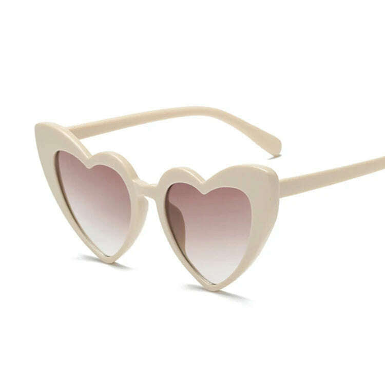 KIMLUD, Love Heart Cat Eye Sunglasses Woman Vintage Christmas Gift Black Pink Red Heart Shape Sun Glasses For Woman Uv400, KIMLUD Womens Clothes