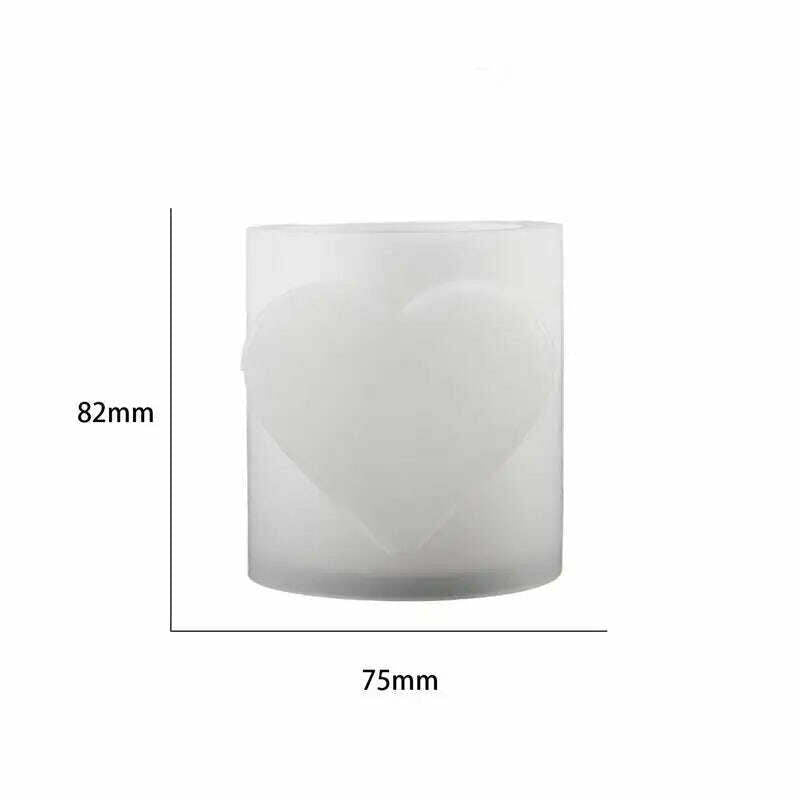 KIMLUD, Love Heart Concrete Candle Cup Jar Molds Valentines Gift Round Cement Clay Flowerpot Plaster Gypsum Pen Holder Epoxy Mould, Love, KIMLUD APPAREL - Womens Clothes