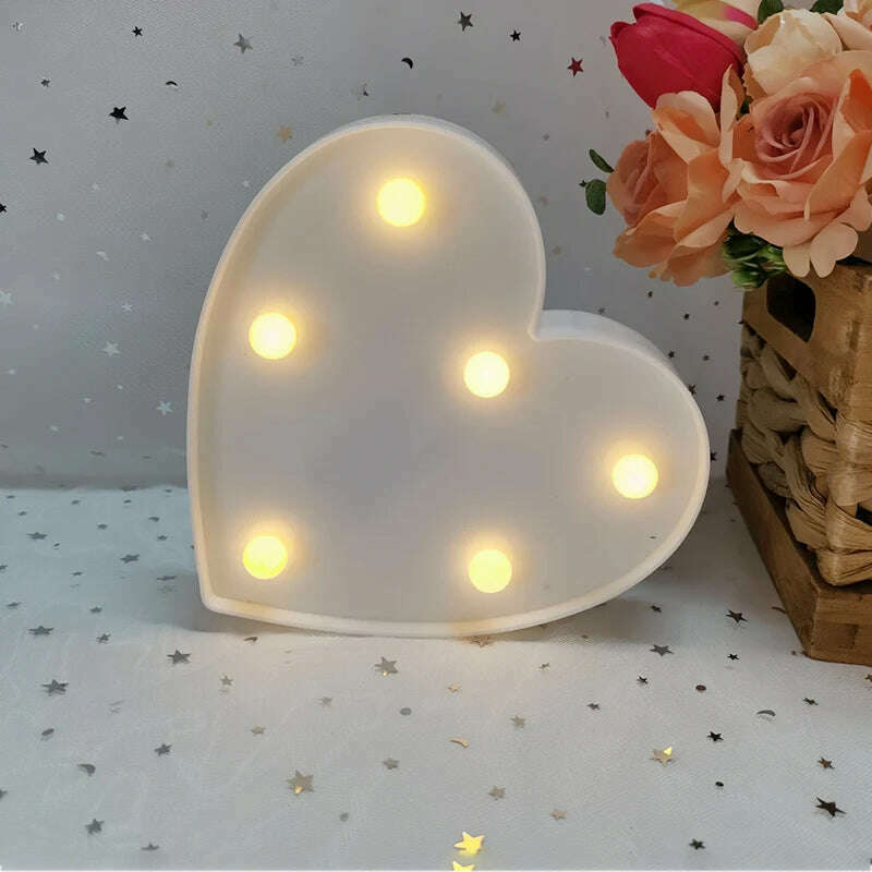 KIMLUD, Love Heart LED Letter Lamp Wedding Romantic Red Pink Night Light Ornament Birthday Christmas Home Decoration Valentines Day Gift, B05, KIMLUD APPAREL - Womens Clothes