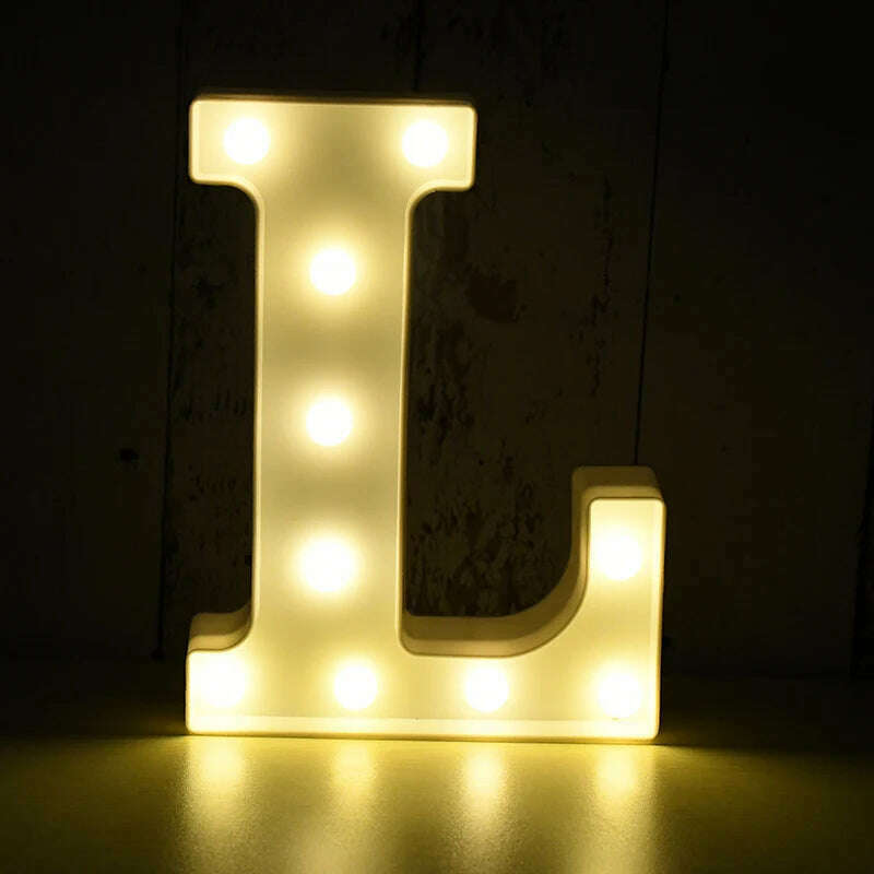 KIMLUD, Love Heart LED Letter Lamp Wedding Romantic Red Pink Night Light Ornament Birthday Christmas Home Decoration Valentines Day Gift, L, KIMLUD APPAREL - Womens Clothes