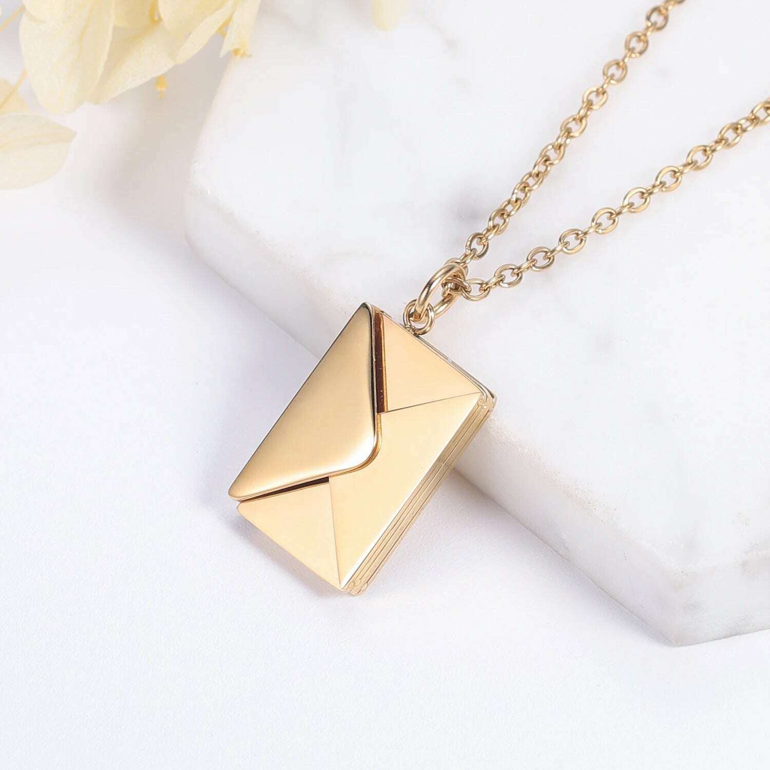 Love Letter Envelope Pendant Necklace Customized Stainless Steel Jewelry Confession Love You for Valentine Day Mother Day Gift - KIMLUD