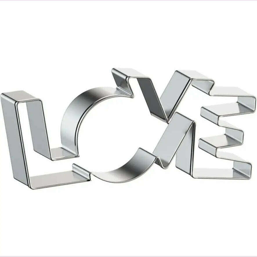 LOVE Letter Shape Forms For Biscuit Mold Lover Series Design Stainless Steel Cookie Cutter Bakeware Pastry Confectionery Tools - KIMLUD