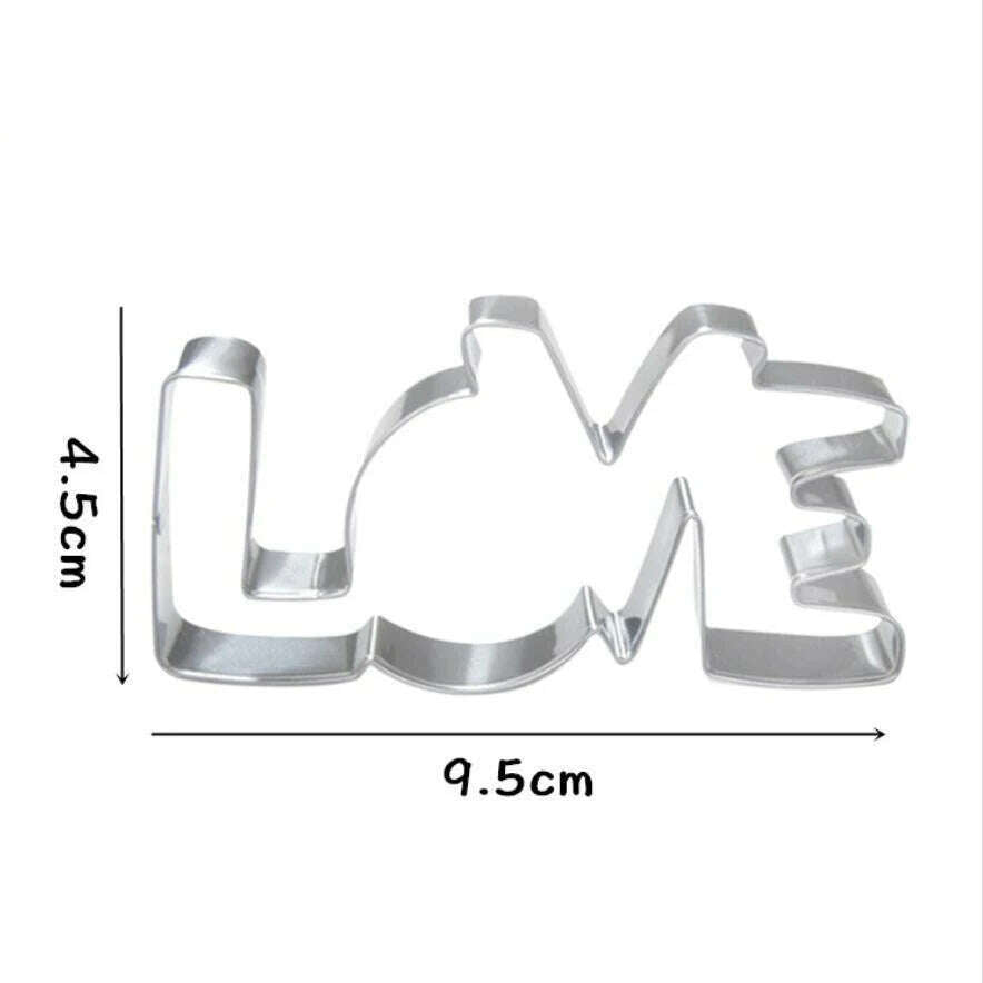 LOVE Letter Shape Forms For Biscuit Mold Lover Series Design Stainless Steel Cookie Cutter Bakeware Pastry Confectionery Tools - KIMLUD