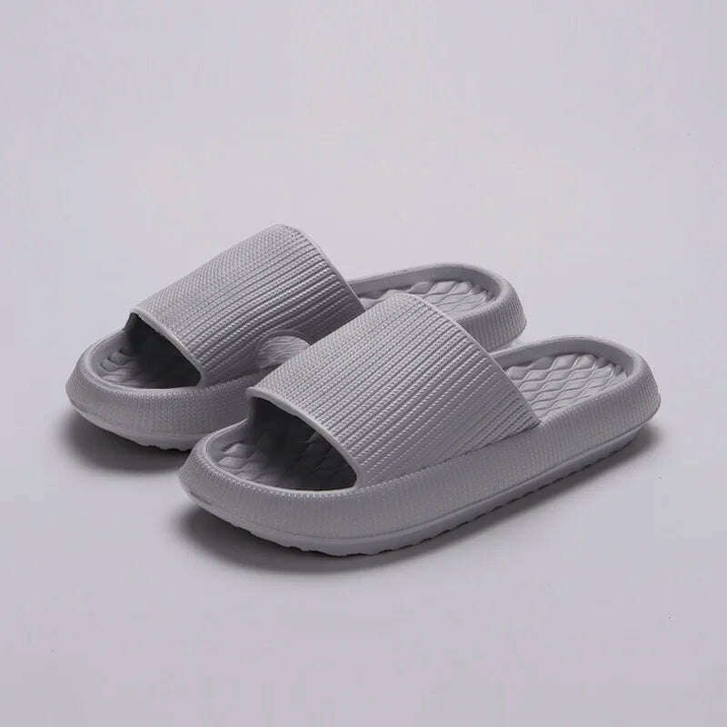 KIMLUD, Lucyever 2024 Summer Non-slip Soft Cloud Slippers Women Comfy Eva Thick Platform Slides Woman Couple Bathroom Home Flip Flops 45, 36-37 / GRAY, KIMLUD APPAREL - Womens Clothes