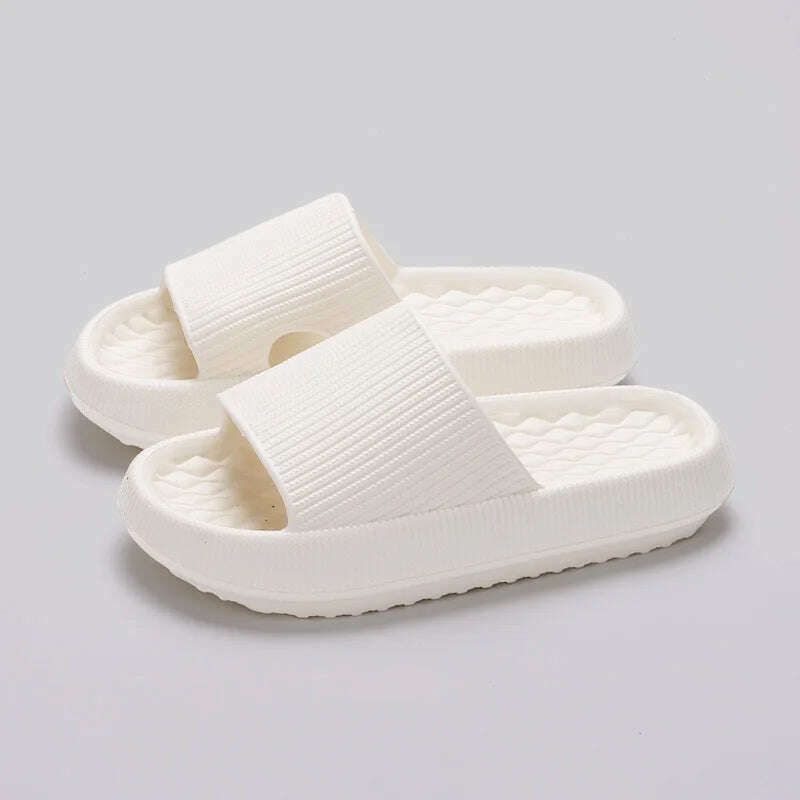 KIMLUD, Lucyever 2024 Summer Non-slip Soft Cloud Slippers Women Comfy Eva Thick Platform Slides Woman Couple Bathroom Home Flip Flops 45, 36-37 / WHITE, KIMLUD APPAREL - Womens Clothes