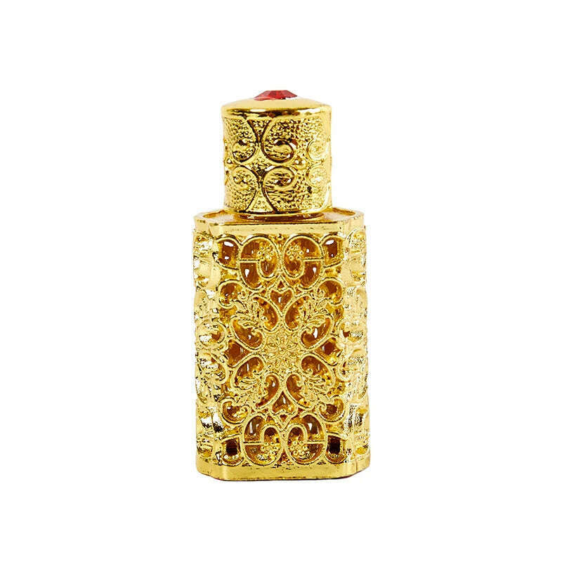 KIMLUD, Luxury 3ml Mini Antiqued Perfume Refillable Bottle Arab Style Essential Oils Atomizer Perfume Spray Bottle, Gold, KIMLUD APPAREL - Womens Clothes