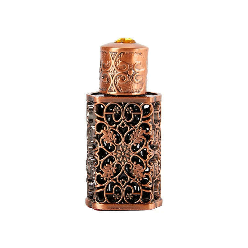 KIMLUD, Luxury 3ml Mini Antiqued Perfume Refillable Bottle Arab Style Essential Oils Atomizer Perfume Spray Bottle, Copper, KIMLUD APPAREL - Womens Clothes