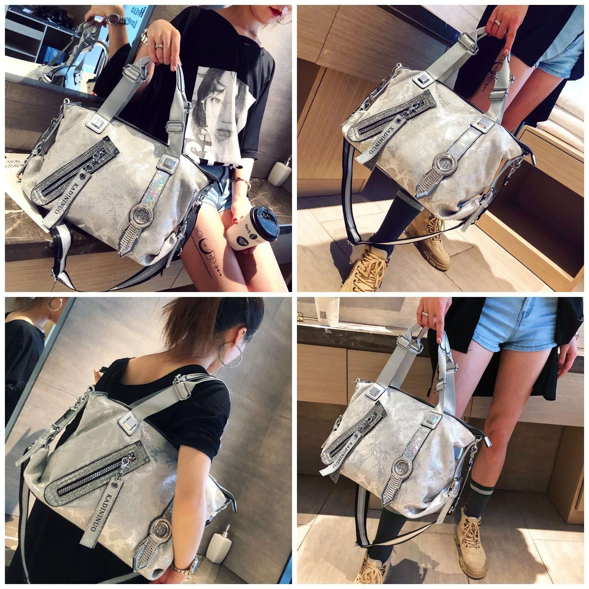 Luxury Brand Rhinestone Women Handbags 2021 Fashion Leather Designer Crossbody Bags Female High Capacity Shoulder Bag Sac A Main - KIMLUD