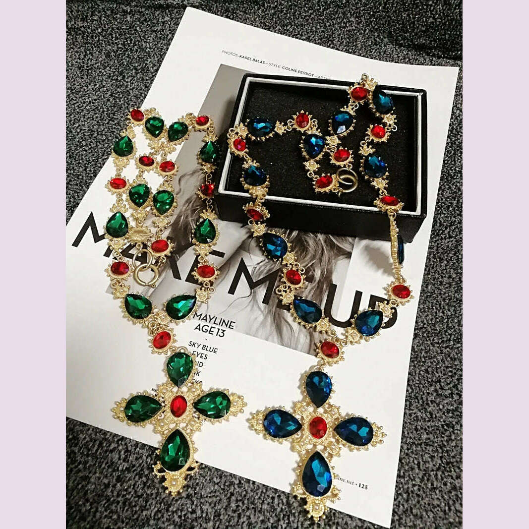 KIMLUD, luxury crystal statement choker necklace party jewelry for women accossery personalized necklace, KIMLUD Womens Clothes