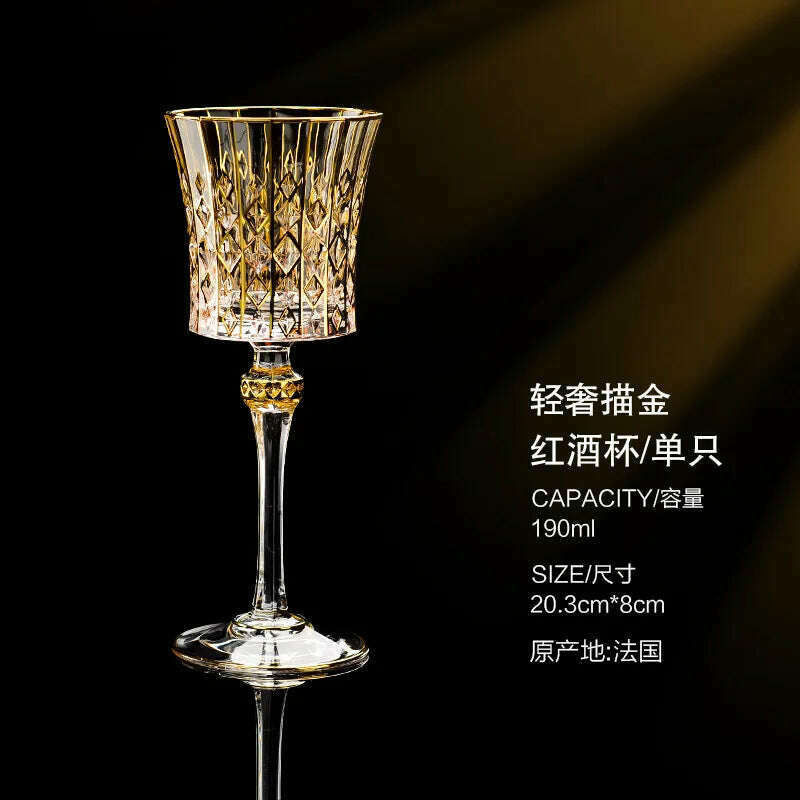 Luxury Crystal Wine Glasses Gold Foil Crystal Shot Glasses Champagne Glasses Wine Goblet Water Cup for Bar Wedding Party Glass - KIMLUD