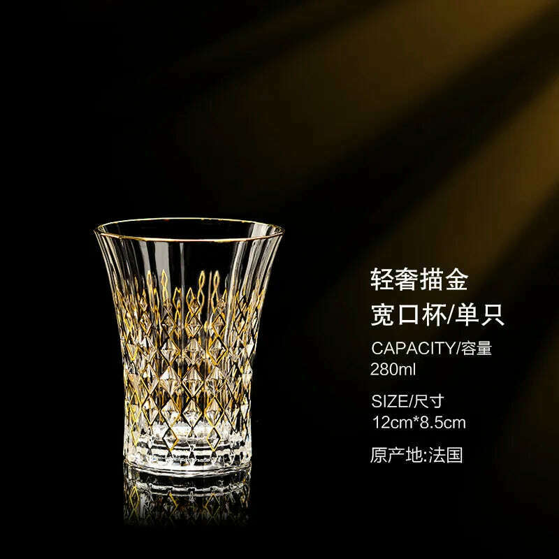 Luxury Crystal Wine Glasses Gold Foil Crystal Shot Glasses Champagne Glasses Wine Goblet Water Cup for Bar Wedding Party Glass - KIMLUD