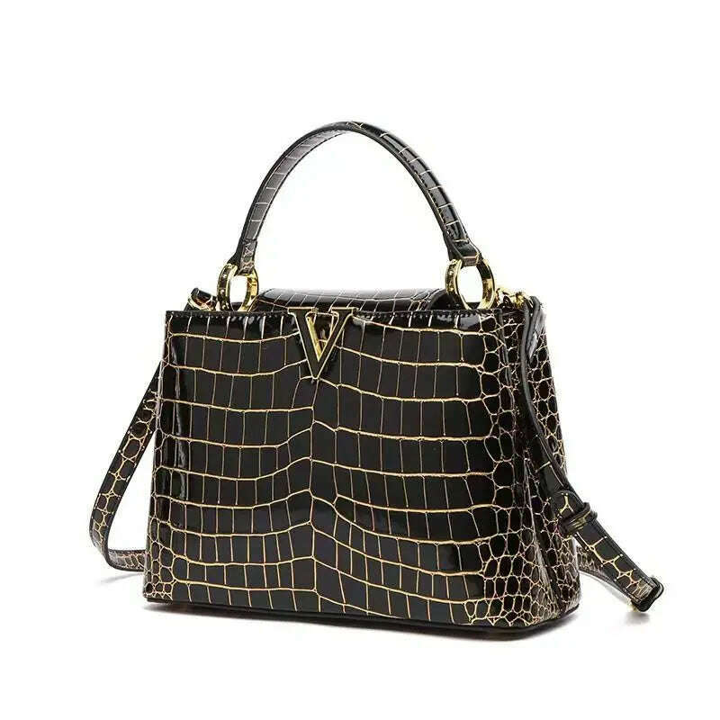 Luxury Designer Brand bolsa feminina 2023 New High-quality сумка Leather Crocodile Print Shoulder Handbags for Women 가방 Hot Sell - KIMLUD