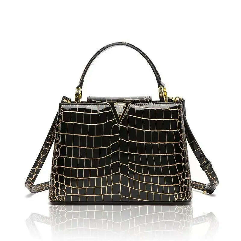 Luxury Designer Brand bolsa feminina 2023 New High-quality сумка Leather Crocodile Print Shoulder Handbags for Women 가방 Hot Sell - KIMLUD