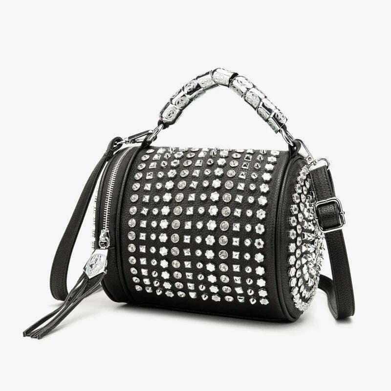 KIMLUD, luxury Designer Handbag for women purses and handbag Handmade Beaded Pillow Bag Casual silver bucket Messenger shoulder Bag, KIMLUD Womens Clothes