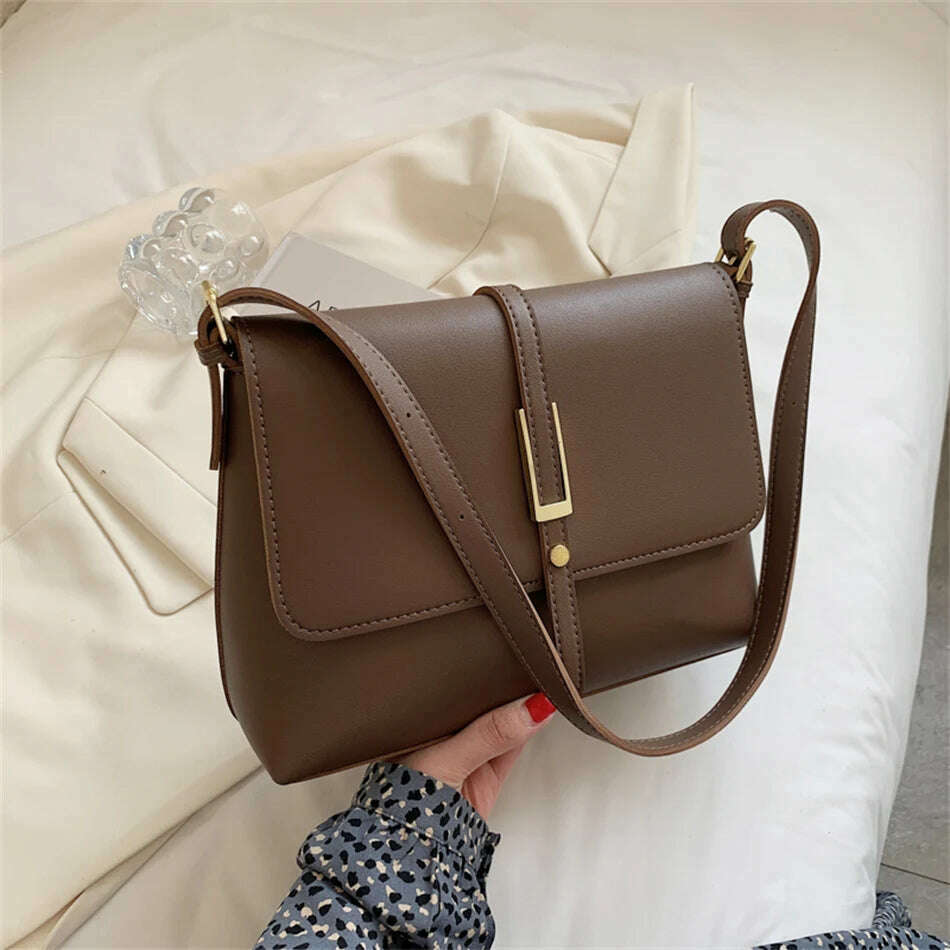 KIMLUD, Luxury Designer Handbags Purses Women Fashion Shoulder Bags High Quality Leather Crossbody Messenger Bags for Female Sac A Main, Coffee, KIMLUD APPAREL - Womens Clothes