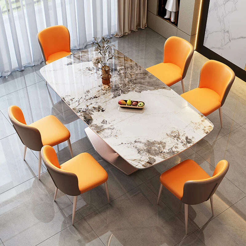 KIMLUD, Luxury Dinning Table Modern Marble Balcony Dinner Kitchen Table Coffee Mesa Lateral Muebles Dining Room Table And Chairs Set, KIMLUD Womens Clothes