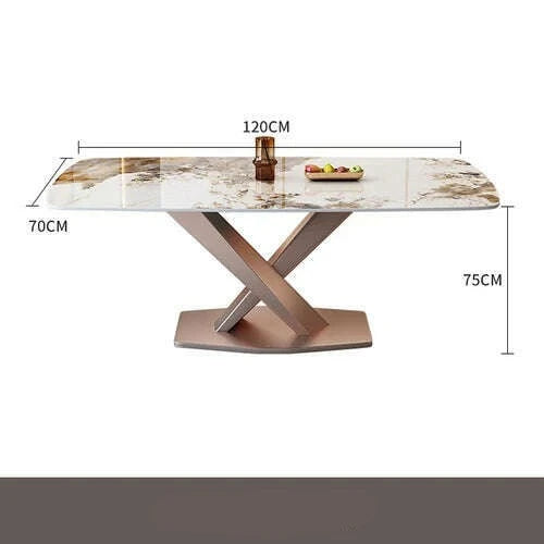 KIMLUD, Luxury Dinning Table Modern Marble Balcony Dinner Kitchen Table Coffee Mesa Lateral Muebles Dining Room Table And Chairs Set, 120X70X75cm, KIMLUD APPAREL - Womens Clothes