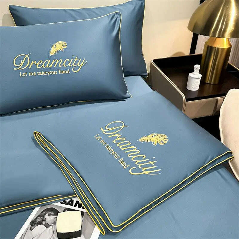 KIMLUD, Luxury Embroidery Summer Simple Cool Ice Silk Quilt Breathable Queen Quilts Cooling Comforter Bedding Sets Ice Rayon Blanket, KIMLUD Womens Clothes