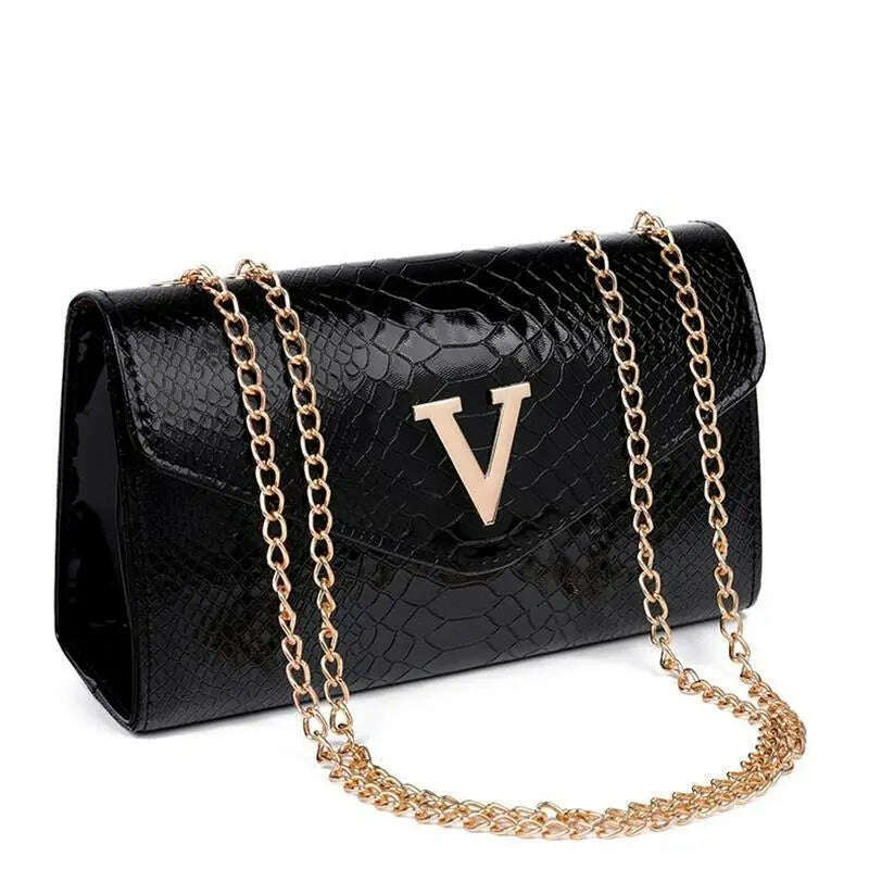 KIMLUD, Luxury Handbags Women's Bags Brand Fashion V Chain Shoulder Crossbody Bags For Women Sac A Main Femme De Marque Luxe Cuir 2023, black 2, KIMLUD APPAREL - Womens Clothes