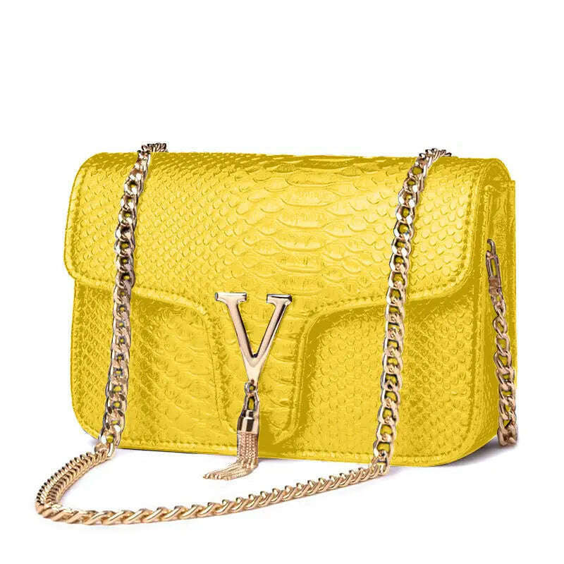 KIMLUD, Luxury Handbags Women's Bags Brand Fashion V Chain Shoulder Crossbody Bags For Women Sac A Main Femme De Marque Luxe Cuir 2023, Yellow, KIMLUD APPAREL - Womens Clothes