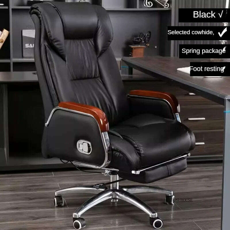 KIMLUD, Luxury High Back Office Chairs with Massage Comfortable Ergonomic Recliner Home Office Boss Chairs High-end Lifting Swivel Chair, black-A, KIMLUD APPAREL - Womens Clothes