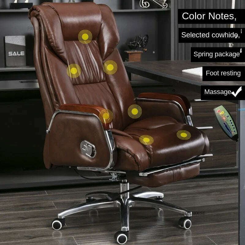 KIMLUD, Luxury High Back Office Chairs with Massage Comfortable Ergonomic Recliner Home Office Boss Chairs High-end Lifting Swivel Chair, massage-Note color-A, KIMLUD APPAREL - Womens Clothes